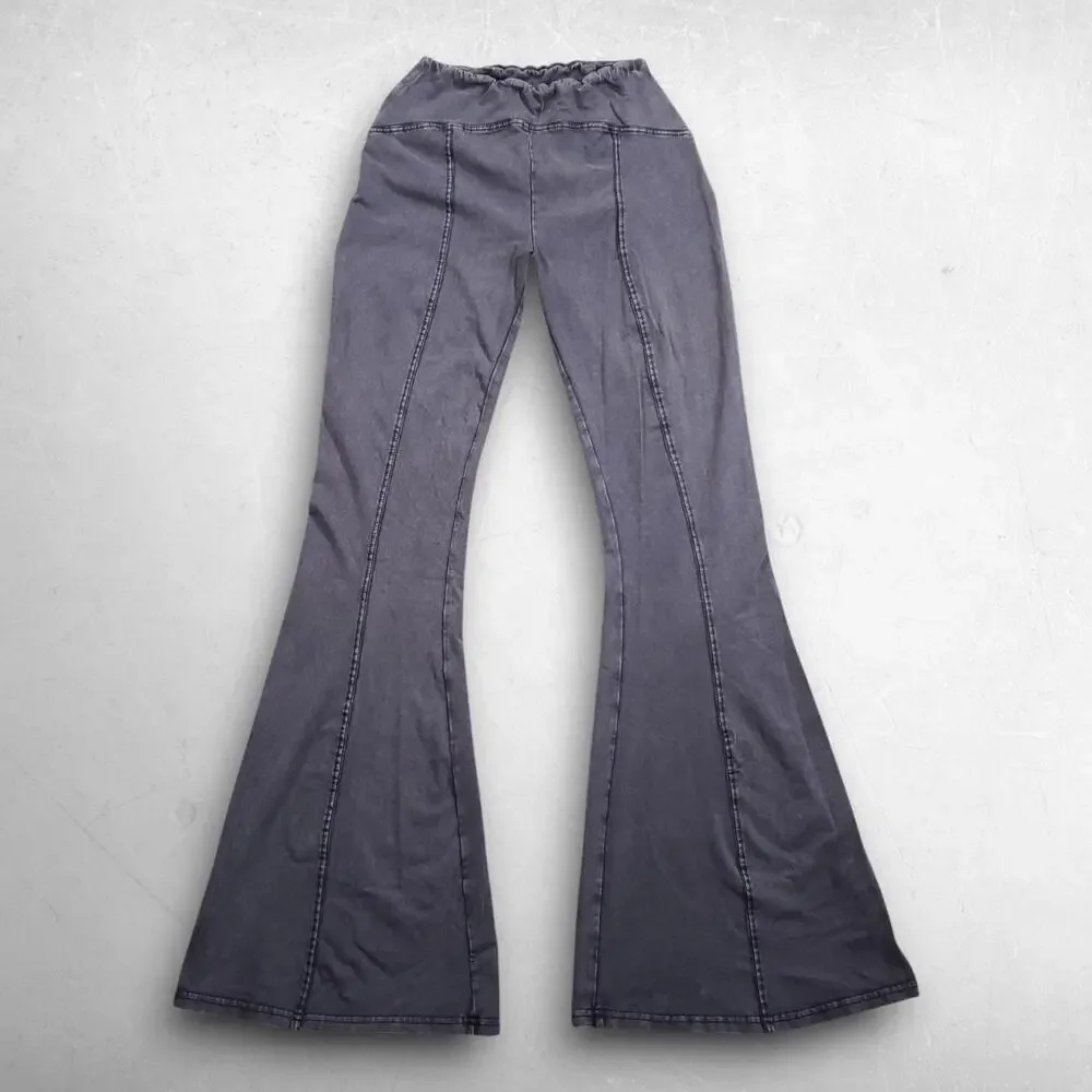 Out From Under Aria Pull On Flare Pants Women SP Gray Stretch Urban Outfitters